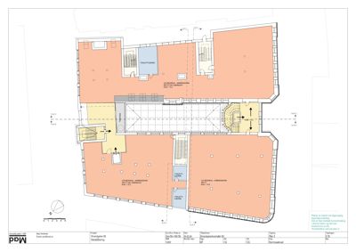 Etasjeplan (Plan 2) som viser romfordeling, funksjoner (f.eks. 'LITTERARAL_AREASEROMME') og trapper i en bygning.