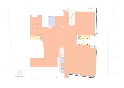 Etasjeplan (Plan 2) som viser romfordeling, funksjoner (f.eks. 'LITTERARAL_AREASEROMME') og trapper i en bygning.
