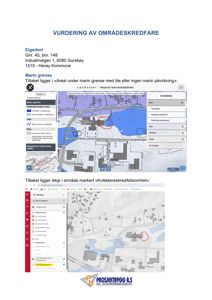 Kart fra Løsmasser-databasen som viser eiendommen og områder med løsmasser.