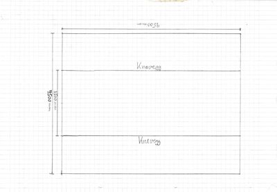 En håndtegnet detaljtegning som viser en veggkonstruksjon med to knevegger og angitte mål (3600 mm).