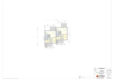 Etasjeplan med romfordeling og mål for en bolig.