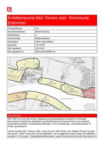 Kart over kvikkleiresoner i Drammen kommune med sonenummer og geologiske data.