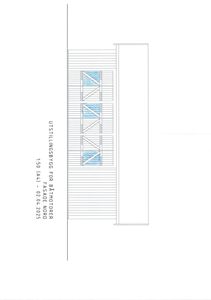 Fasadetegning (opprikk) av 'Utstillingsbygg for båtmotorer', sett fra nord.
