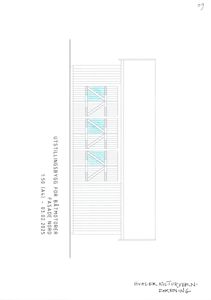 Fasadetegning (opprikk) av 'Utstillingsbygg for båtmotorer', sett fra nord.