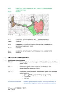 Kart med topografiske linjer og fargete områder som viser planområder eller reguleringer.