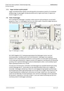 Etasjeplan (1. etasje) som viser romfordeling, arealer og plassering av foldewegger i et sykehusprosjekt.