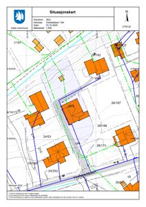 Situasjonskart som viser eiendomsnummer, bygningstilhørighet og nabolag i Hofstadåsen.