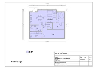 Etasjeplan for 'Under etasje' i Hofstadåsen 19A, som viser romfordeling og mål.