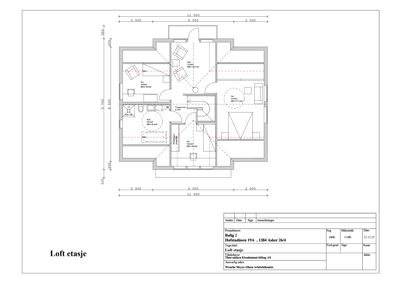 Etasjeplan for loftet i en bolig, med romfordeling, døråpninger og mål.