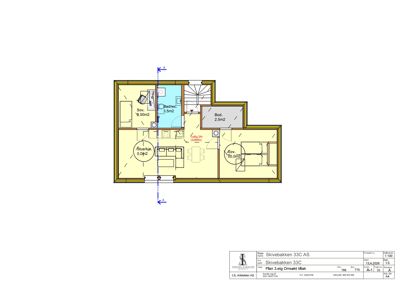Etasjeplan (1.etg) som viser romfordeling, arealer og innredning for en bolig.