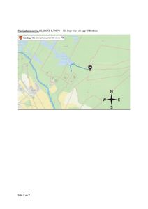 Kart med planlagt plassering av en Birdbox, vist med en blå linje og en markør.