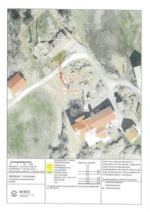 Et arealkart (GÅRDSKART) fra NIBIO som viser eiendomsdata, markslag og arealtall for eiendommen 65/46/0.