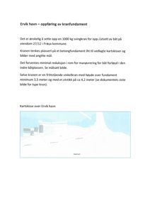 Kartskisse som viser eiendommen 27/12 i Frøya kommune og kranfundamentet.