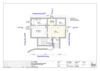 Bruks- og fasadeendring enebolig, 2. U. Etasje