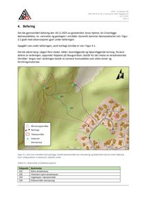 Kart over et område med sporlogg, antatte løsmasseområder og feltpunkter funnet under befaring.