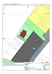 Situasjonsplan (Avkjeringsplan) som viser tomtens grenser, nabotomter, bygningers plassering og arealer.