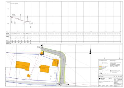 Situasjonsplan som viser tomtens form, bygningers plassering, veier, stier og terrengforhold.