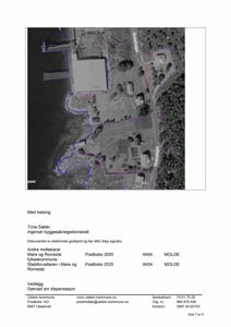 Situasjonsplan eller tomteplan som viser bygningens plassering i forhold til nabogrunn og veggrenser.