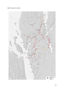 Kart over et geografisk område (Nordsjøen og omegn) med markerte ruter (f.eks. 'Rv 134', 'Rv 152') og byer (f.eks. 'Haugesund', 'Stavanger').