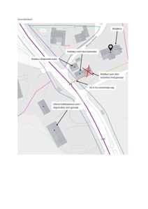 Oversiktskart (situasjonsplan) som viser tomtens beliggenhet, nabolag, eksisterende og planlagte bygninger, samt avstander til vei.