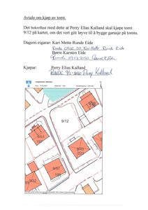 Et kart som viser eiendomsgrenser og tomtenummer (9/12) i et nabolag.