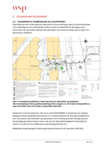 Situasjonsplan som viser plassering av oljekilskiller og pumpelekk, samt rørledninger (OV og SP) i forhold til eksisterende infrastruktur og vannveier.