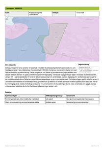 Et kvartærgeologisk kart (lasmasskart) som viser jordartstyper og grunnvannspotensial for et område.
