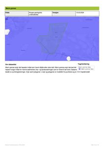 Kart som viser en marin grense (høyeste havnivå etter istid) over et geografisk område med navn som Skutbruppen og Vallerøya.
