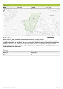 Kart over et område med en markert grønn polygon (dybdeområde) og omgivende geografiske navn.