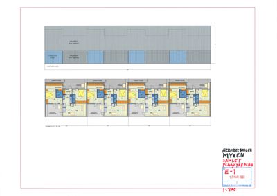 Plantegning som viser romfordeling for etasjeplaner (TAPPLAN PLAN og GJERNESEATT PLAN) med rombetegnelser.