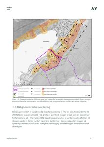 Kart som viser skredfareområder og kartleggingsområde for Vikagården bustadfelt.