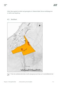 Verdikart som viser verdsettelse av områder innenfor et tiltaksområde, med geografiske merkelinjer og en plangrense.