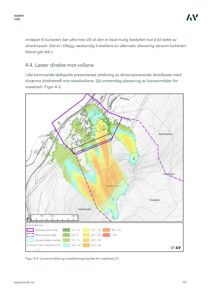 Kart over et skredområde med topografi, kartleggingsområder og snøskredmodellering.