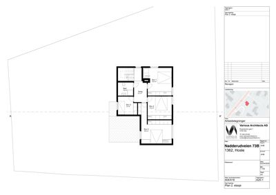 Etasjeplan (Plan 2) som viser romfordeling, arealer og funksjoner for en leilighet.