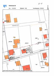 Situasjonsplan som viser bygningers plassering, eiendomsnummer (f.eks. 39/331), veinavn (Gårdsveien, Fiskeværsveien) og topografi.
