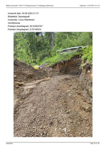 Fotografi av en utgravd grøft (spredegrøft) på byggeplass.