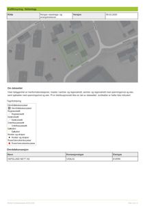 Et kart over kraftforsyning (nett) med en situasjonsplan som viser bygningers plassering i forhold til strømnettet.