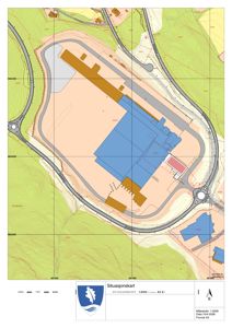 Situasjonskart som viser bygningers plassering i forhold til veier, terreng og nabolag.