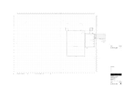 Etasjeplan (plantegning) som viser romfordeling, vegger og dimensjoner for en bygning.