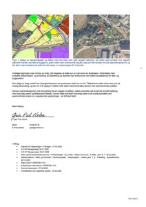 Bildet viser et utklipp av en reguleringsplan og et flyfoto med overlappende markeringer (rød, grønn, blå strek) som indikerer regulert adkomst, overnevnte regulert veg og eksisterende adkomst. Det er også en tekstbeskrivelse under bildet.