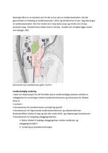 Kartutsnitt over eiendommen g/bnr 12/175 som viser eiendomsareal og bebyggelse.