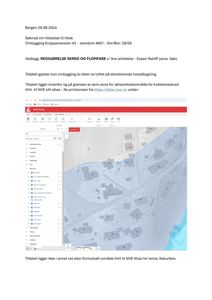 Et skjermbilde (screenshot) av NVE Atlas som viser et kart over området med overlagte data om flomfare og rasfare.
