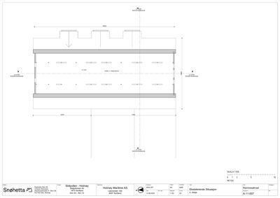 Situasjonsplan som viser bygningens plassering i forhold til naboeiendommer og eksisterende bebyggelse.