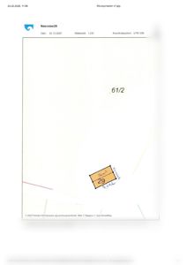 Situasjonsplan som viser eiendommen Nesveien 29 (bunnstykke 61/2) med angitt mål og nabolagsgrenser.