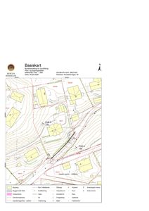 Basiskart fra Bergen kommune som viser tomt, bygninger, vegnett og topografi.