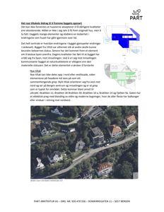 Luftfoto av et boligområde med en tekstbeskrivelse om området.