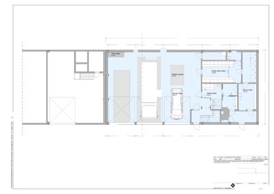 Etasjeplan for Jondal Branngarasje som viser romfordeling, dimensjoner og plassering av kjøretøy.