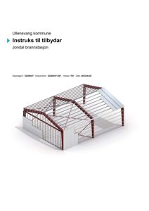 3D-visualisering av en stålkonstruksjon for Jondal brannstasjon.
