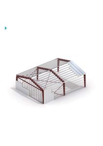 3D-visualisering av en stålkonstruksjon for Jondal brannstasjon.