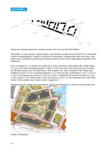 Situasjonsplan som viser arealbruk, byggetrinn og planlagt utbygging i et delområde.